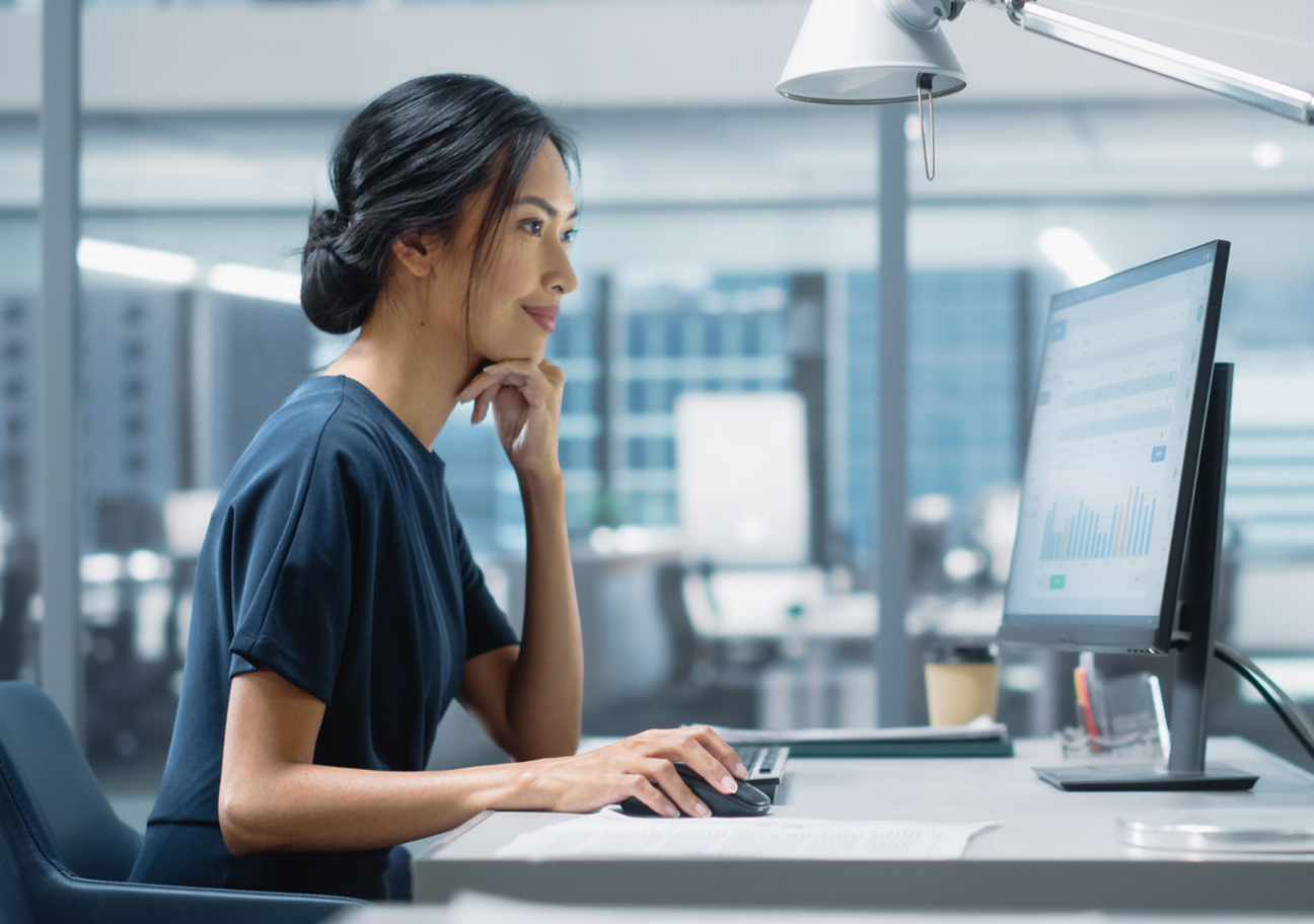 stock image business person-device